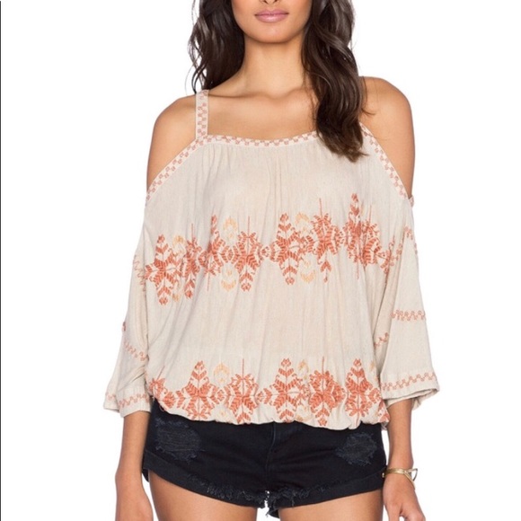 Free People bohemian cold shoulder top - Picture 1 of 1